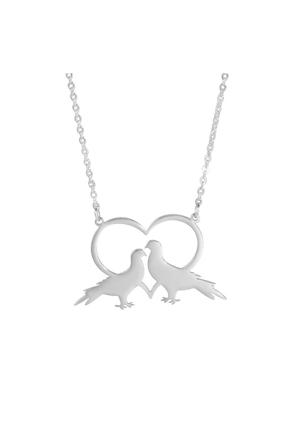 Love Pigeon Pendant Necklace Stainless Steel Jewelry Silver