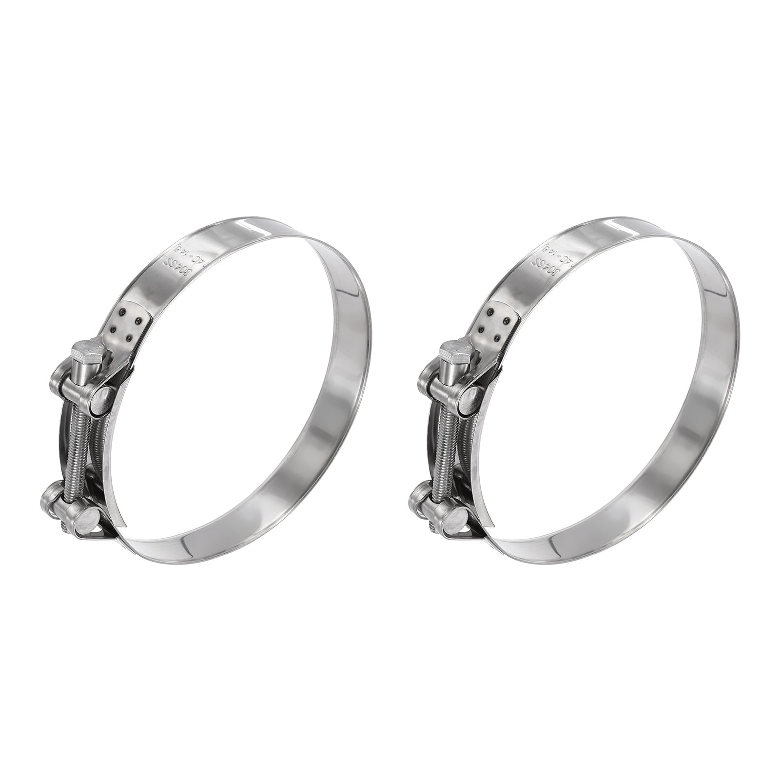 Uxcell 2pcs T-Bolt Hose Clamp 5.51-5.83 Adjustable Intake Radiator Pipe Clamps