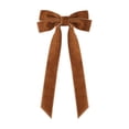 thumbnail image 2 of OCCOA Velvet Bow Christmas Tree Wreath Decorative Pre-Tied Ribbon Ornament for Door Mantel Window Gift Wrapping Home Party Decor Xmas Present, Brown, 2 of 6