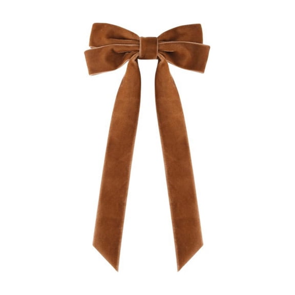 Christmas Velvet Bow Ornament Brown Decorative Bow for Tree, Gift Wrapping, Wreaths, Holiday Hanging Decoration