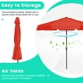 thumbnail image 6 of JUSTLET 11 FT Outdoor Patio Umbrella with Crank Sysytem and 8 Sturdy Ribs, Round Umbrella for Garden, Poolside, Deck and Backyard, Orange, 6 of 8