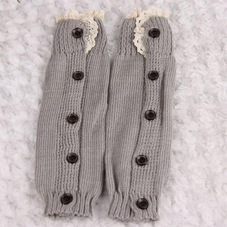 

ONHUON 2021 Kids Girl Crochet Knitted Lace Boot Cuffs Toppers Leg Warmer Socks GY