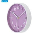 thumbnail image 3 of ABCISI 8 Inch Wall Clock, 3D Number Quartz Battery Operated Silent Non-Ticking Round Wall Clocks for Office Bedroom Decorative (Purple), 3 of 12