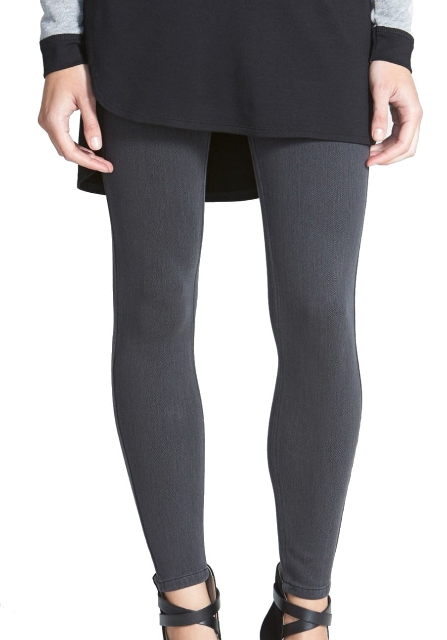 HUE Women's Ultra Soft High Waist Denim Leggings, Silver Grey Wash, X-Large