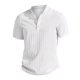 thumbnail image 3 of Vintage Summer Men's T-Shirt Streetwear 3 Buttons Open Fly Loose Clothing Print Short Sleeve T-Shirt 2XL, 3 of 4