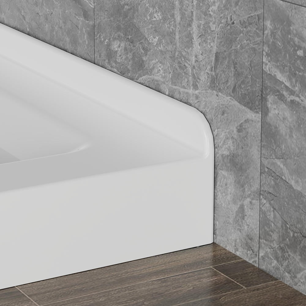 Kadyn Acrylic Shower Basin 36x36 Anti Slip Shower Pan Center Drain, White