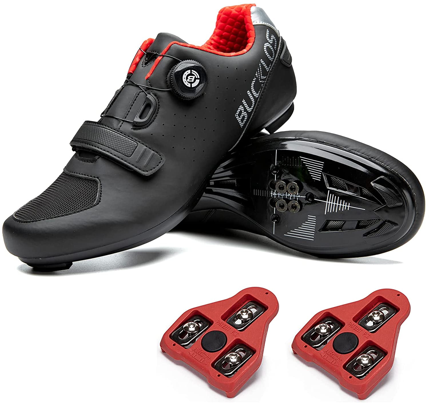 Mens Road Bike Cycling Shoes Compatible with SPD/Delta Cleats Indoor Racing Riding Bikes Peloton Shoes with Rotating Buckle for Men/Women Outoor Lock Pedal Bicycle Shoe 5-12 