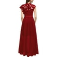thumbnail image 2 of Vedolay Summer Dress Women's 2023 Summer Swing Mini Dress Tie Front V Neck Short Sleeve Ruffle Layer A-Line Short Dress,Red S, 2 of 5