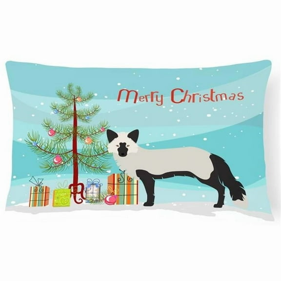 Carolines Treasures BB9238PW1216 Silver Fox Christmas Canvas Fabric Decorative Pillow, Teal, 12H x16W, multicolor