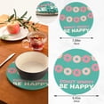 thumbnail image 3 of SKYSONIC Be Happy Pot Holders Trivets, 2 Pcs Heat Resistant Trivets,Inspirational Quote Cotton Thread Weave Mats for Hot Pads Pans Pot Bowl Teapot for Kitchen Decor, 3 of 7