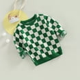 thumbnail image 3 of Okbabeha Toddler Baby Sweater Boy Girl Knit Sweaters Pullover Checkerboard Crewneck Sweatshirt Warm Winter Clothes, 3 of 7