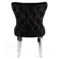 thumbnail image 6 of Furniture of America Vera Glam Nailhead Trim Dining Chairs, Black and Chrome (Set of 2), 6 of 15
