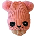 thumbnail image 4 of Loonyx Baby and Toddler Panda Knit Winter Beanie Hat with Ears, Pink, 6 Months - 3 Years Old, 4 of 9