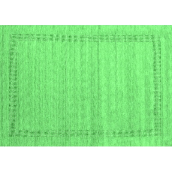 Ahgly Company Indoor Rectangle Abstract Emerald Green Contemporary Area Rugs, 4' x 6'