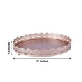 thumbnail image 6 of BalsaCircle 12" Rose Gold Acrylic Wooden Textured Round Serving Tray Embossed Rim, 6 of 8