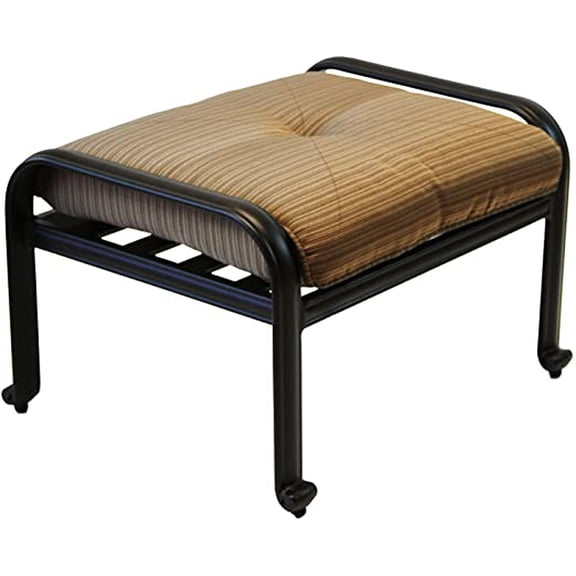 Elisabeth Cast Aluminum Outdoor Ottoman – Desert Bronze Finish