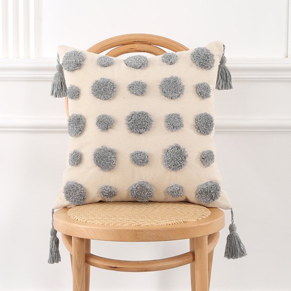 Nvzi funda de almohada corta de felpa para sofá. Estampado verde, funda de almohada colorida, ilumina la decoración de tu dormitorio. 45 x 45 cm (gris).