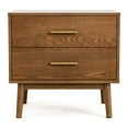 thumbnail image 2 of Furniture of America Erik Adult Mid-Century 2-Drawer Solid Wood Nightstand, Walnut, 2 of 12
