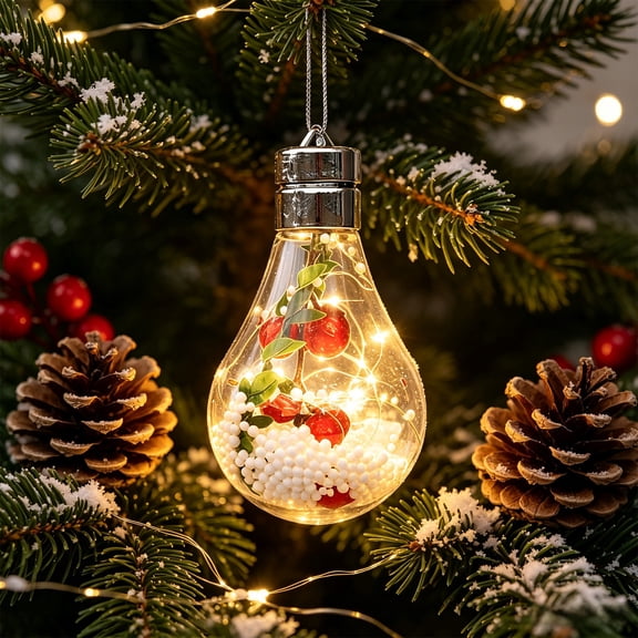 Hanging Ornament Christmas Decoration with LED Lights for Indoor Outdoor Home Party Decor