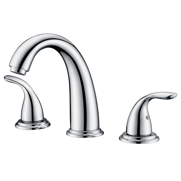High Flow 2 Handle Deck Mounted Roman Tub Faucet with Valve,Chrome Finish