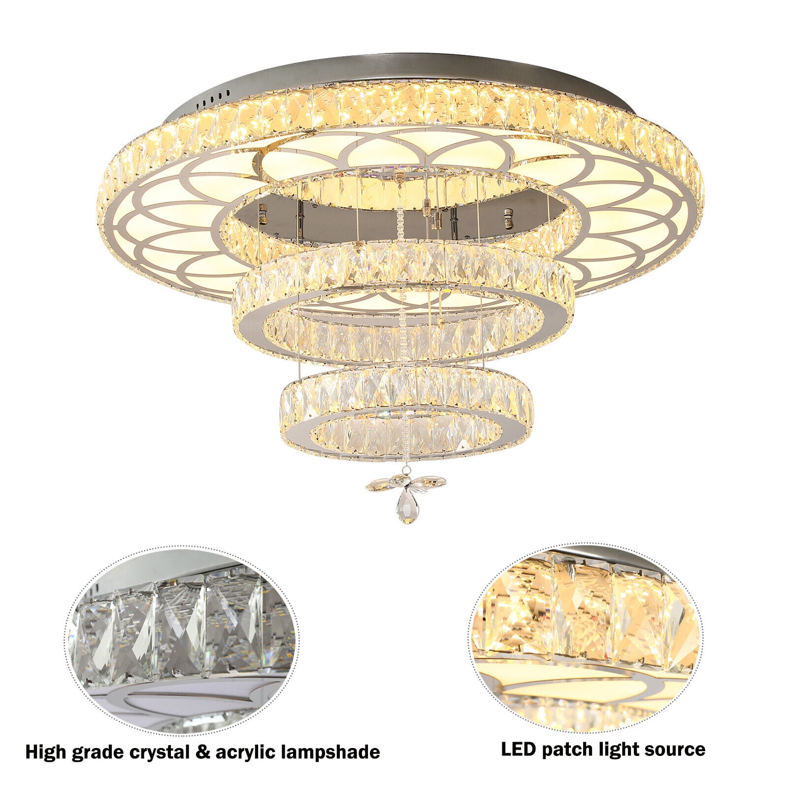 SHZICMY Modern Luxury Crystal Ceiling Chandelier Lamp Pendant Lights