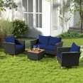 thumbnail image 4 of Gymax 8 PCS Wicker Patio Furniture Set w/ Removable Cushions Storage Coffee Table Navy, 4 of 9