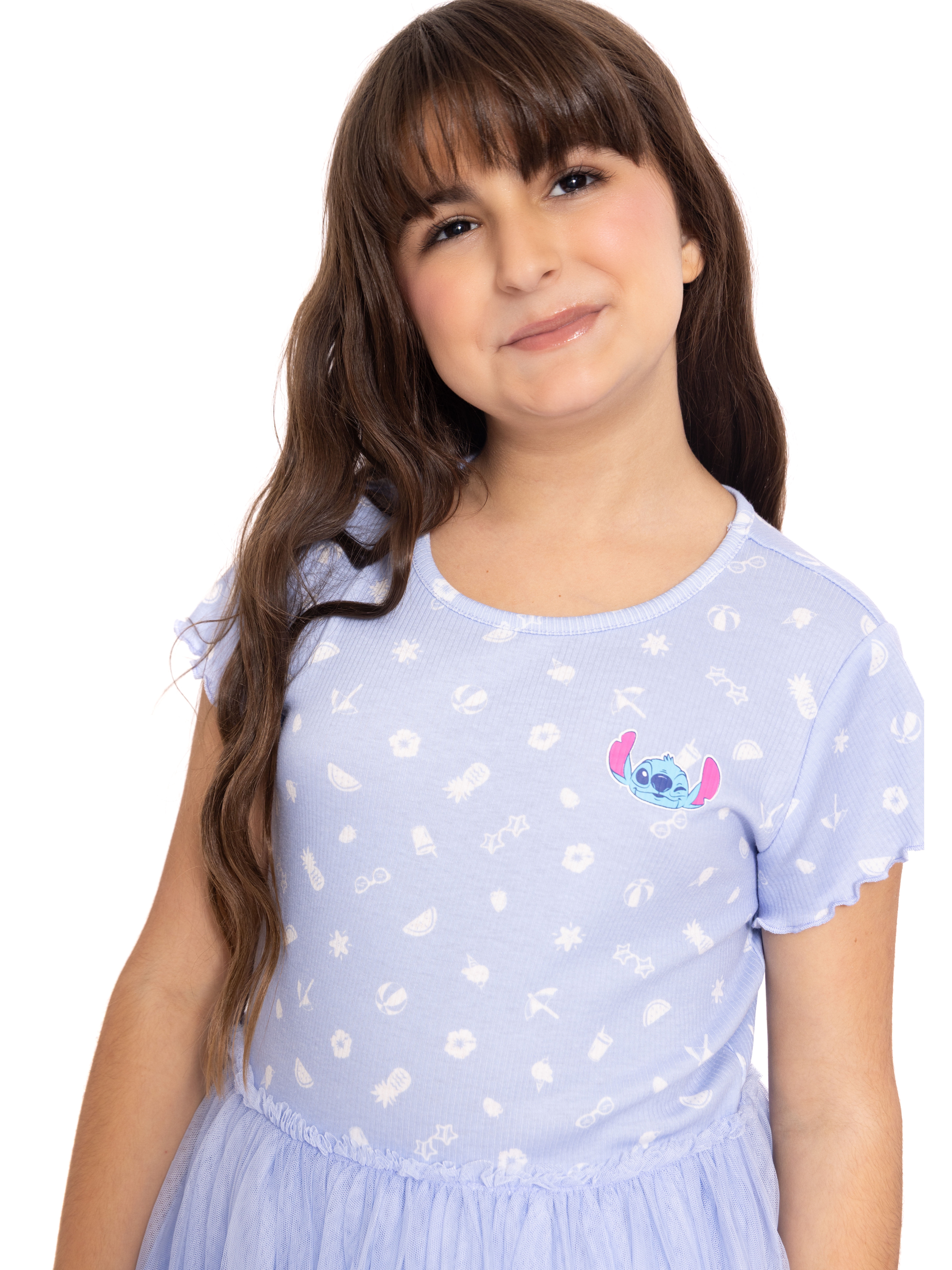 Stitch Girls' Graphic Tutu Dress with Short Sleeves, Sizes 4-12