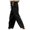 Black, variant on Womens Capri Pants Casual Cropped Pants Elastic Waist Summer Cotton Linen Trousers 3/4 Length Pants with Pockets,S,Black