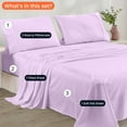 thumbnail image 3 of CCNY 600 TC Egyptian Cotton Bed Sheets, Luxurious Soft for Hotel Quality 4Pc Sheet Set - 1 Fitted Sheet, 1 Flat Sheet & 2 Pillowcases 18 Inch Deep Pocket (Full-Lilac Solid), 3 of 8