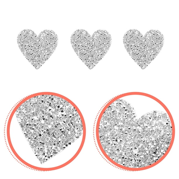 unbranded 3Ud Parches Adhesivos Con Rhinestones Para DIY Y Accesorios Plata