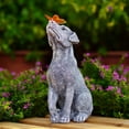 thumbnail image 5 of Solar Garden Statue Dog Figurine – Outdoor Decoration with Butterfly for Garden Yard Decor, 5 of 7