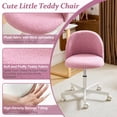thumbnail image 3 of Silla de escritorio VINGLI Candy Teddy de forro polar con ruedas, lila y morado, 3 of 8