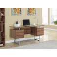 thumbnail image 2 of Monarch Specialties Computer Desk, Home Office, Laptop, Left, Right Set-Up, Storage Drawers, 60"L, Metal, Laminate, Walnut, Silver, Contemporary, Modern, 2 of 2