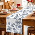thumbnail image 5 of Navy Blue Coastal Cotton Linen Table Runner for Dining Kitchen, Nautical Starfish Coral Shell Ocean Summer Wedding Outdoor Party Tablerunners, Dresser Scarf Coffee Tablecloth Runners 13x70 Inches, 5 of 9