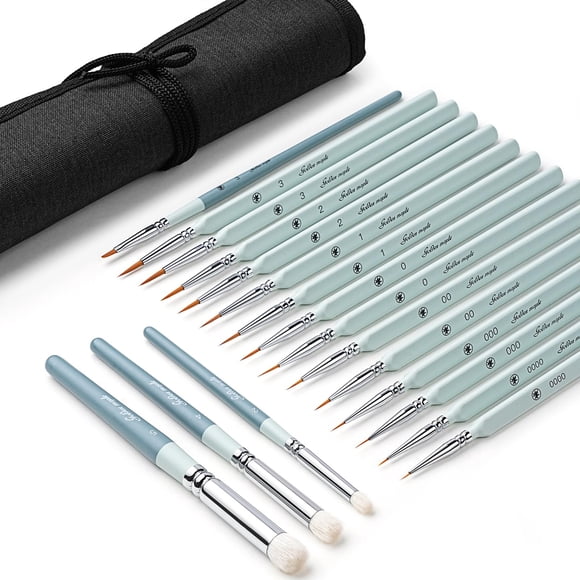 Miniature Paint Brushes Dry Brush Miniature Painting for 18PC Model Paint Brush with 14 Liner Detail for Effortless Model