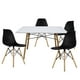 thumbnail image 1 of Set Comedor Oslo Mundo In Melamina 120cm Blanco 4 Sillas Eames Negro Minimalista, 1 of 8