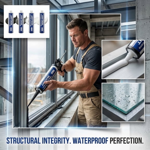 9900 Multipurpose Silicone Sealant, Strong Adhesion Structural Sealant Glue, Multi-Surfaces Sealant Compound for Roof, Bathroom & Leak Repair, Super-Bonding Sealant (1PC Sealant   1PC Accessories)