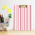 thumbnail image 6 of Plastic Clipboard Acrylic Hanging Clip Board with Gold Low Profile Office School Supplies 12.5x9 Pink Striped, 6 of 9