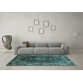thumbnail image 3 of Ahgly Company Indoor Rectangle Medallion Light Blue Traditional Area Rugs, 8' x 12', 3 of 4