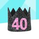 thumbnail image 4 of KAKOWELY Sombreros de corona para adultos con purpurina para fiesta de cumpleaños número 40, mini sombreros, decoraciones para fiestas de cumpleaños, accesorios - Estilo E, 4 of 5