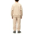 thumbnail image 4 of Lutiedan Boys Fall Winter Tracksuits 2 Piece Set Kids Crewneck Sweatshirts and Jogger Sweatpants with Pockets Size 2-10,Khaki, 4 of 6