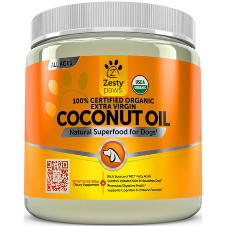 Zesty Paws Certified Organic Coconut Oil for Dogs for Anti Itch & Skin Hot Spots, 16