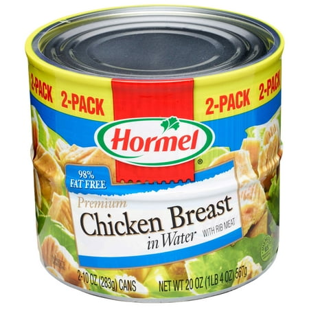 (4 Cans) Hormel Premium Canned Chunk Chicken Breast in Water, 10