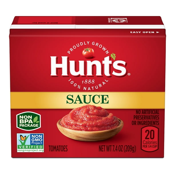 Hunt's Tomato Sauce, 100 Natural Tomato Sauce, 7.4 Oz Carton Walmart