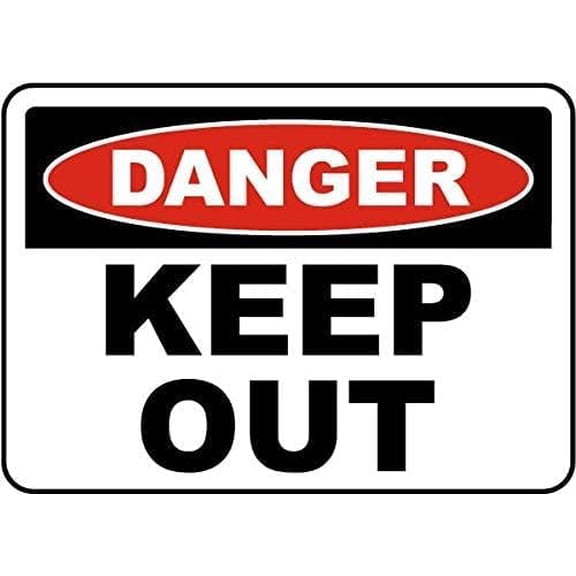 Vintage Tin Warning Keep Out Metal Sign 8"x12", Weatherproof Durable, For Home Commercial Driveway Garden Farm Indoor Outdoor Property Protection