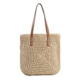 thumbnail image 2 of Bolsa Tejida De Paja Bolsa Bolso tejido de paja simple Bolso de hombro de gran capacidad Regalo tejido a mano (Beige) Likrtyny Para Estrenar, 2 of 4
