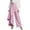 Pink, variant on Wide Leg Pants Woman Plus Size Fashion Asymmetrical Wrap Button Wide Leg Pants with Pockets Trendy Womens Clothes