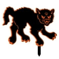 thumbnail image 2 of Hariumiu Decor Halloween Garden Inserts Glow-in-the-Dark Scary Black Cat Yard Signs with Stakes Corrugated Halloween Outdoor Garden Decor, 2 of 8