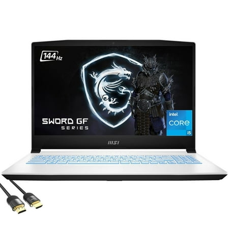 MSI Sword 15 Gaming Laptop, 15.6" FHD IPS 144Hz, 12th Gen Intel 8-Core i5-12450H, RTX 3050, 32GB DDR4, 1TB PCIe SSD, Cooler Boost 5, Backlit, RJ45, USB-C, WIFi 6, SPS HDMI 2.1 Cable, Win 11