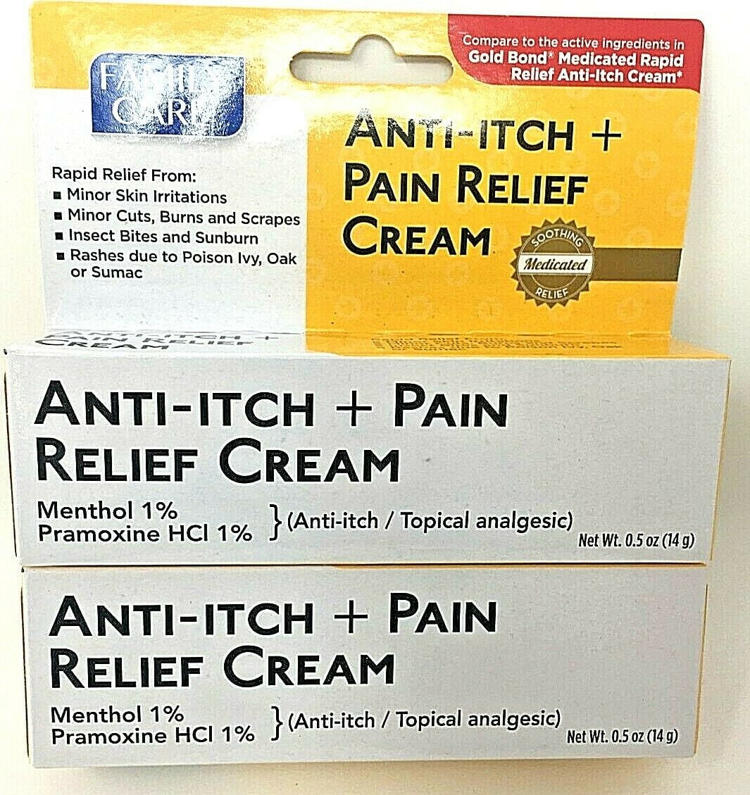 Family Care Anti-Itch Pain Relief Cream 0.5 oz Pack of 2